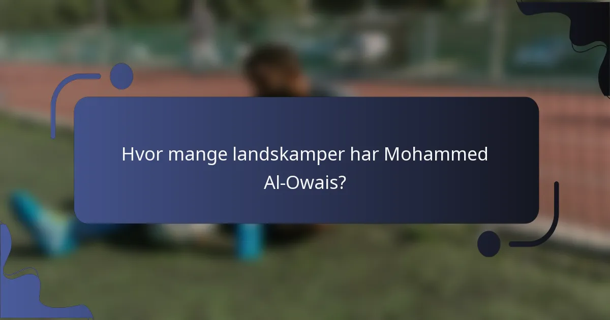 Hvor mange landskamper har Mohammed Al-Owais?
