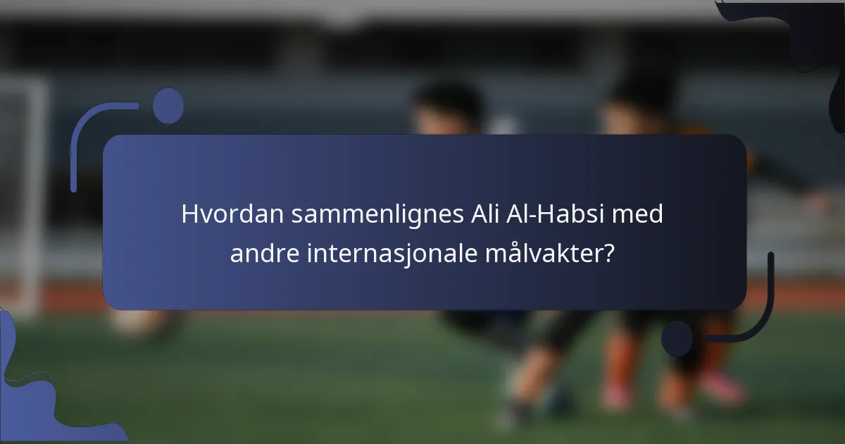 Hvordan sammenlignes Ali Al-Habsi med andre internasjonale målvakter?